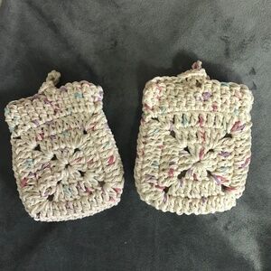 2 pack of hand crocheted 100% cotton soap savers